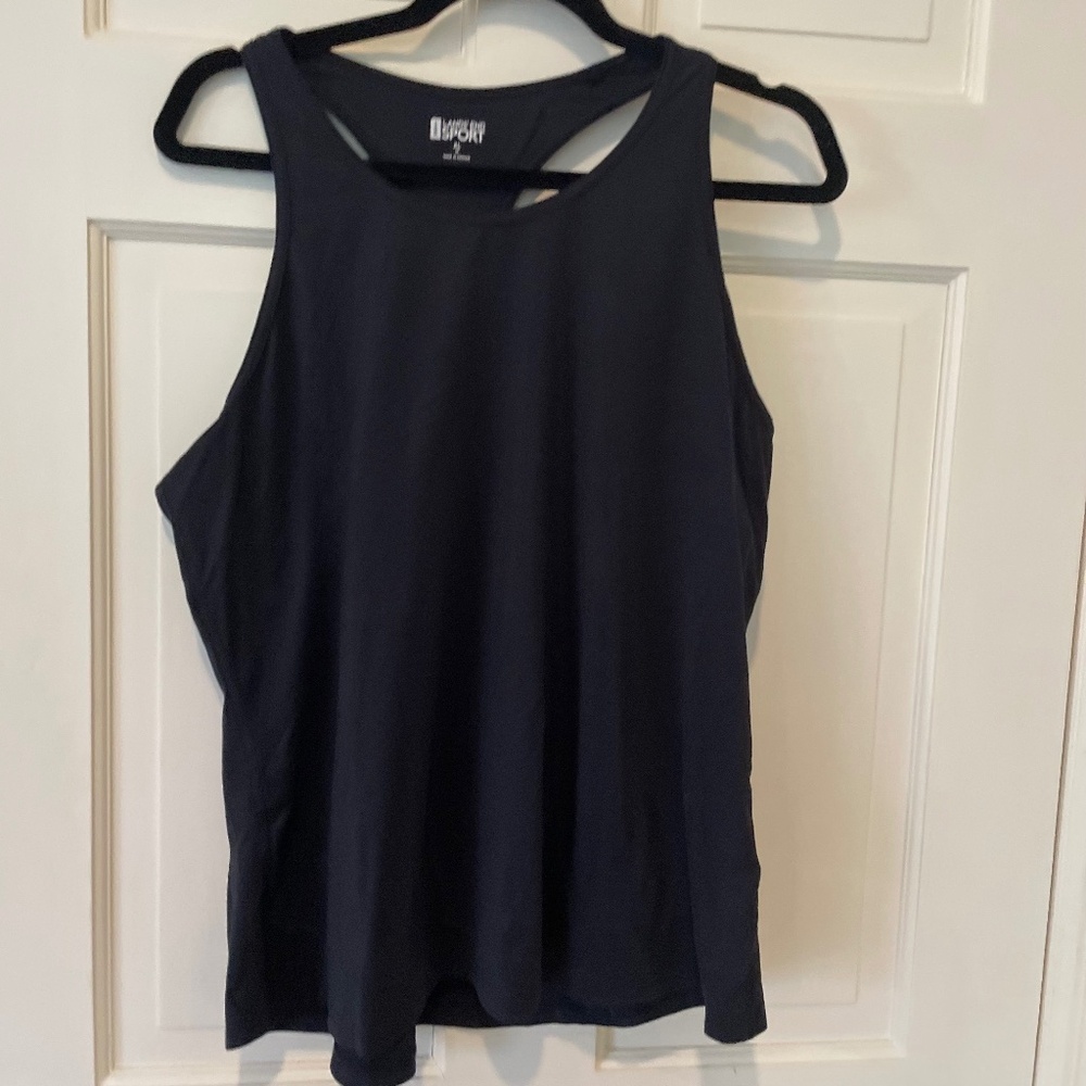 Lands End Black Racerback Tank Top with Built In Bra